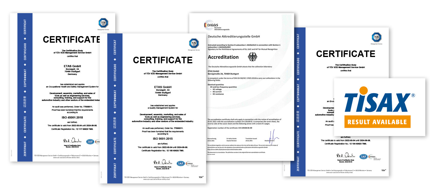 ISO certificates (TÜV Süd